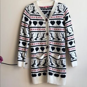Knitted long sweater cardigan
